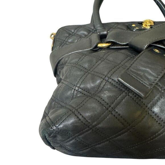 Marc Jacobs Collection Quilted Black Leather Belted Bruna Handbag Auth - Picture 7 of 16